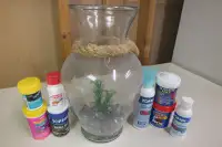 YOUR STARTER KIT!!! - GOLDFISH BOWL WITH DECOR  AND  ACCESSORIES