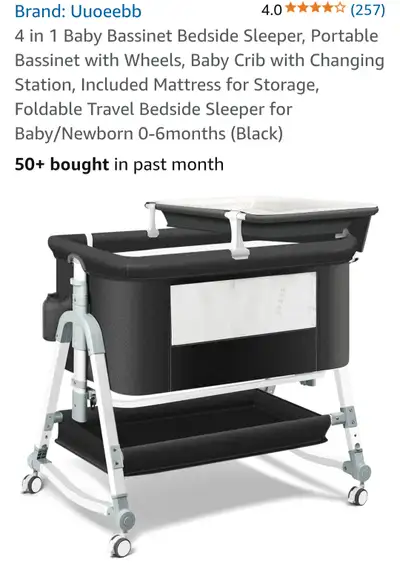 Portable Rocking Baby Bassinet with Accessories & Upgrades, View more