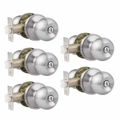 NEW 5 Pack Privacy Bedroom / Bathroom Door Knobs (reg $130), View more