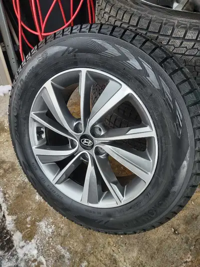 Set of Yokohama ice guard G075 235 65 18 106t on 5x114.3 Santa fe rims. Tires are brand new freshly...