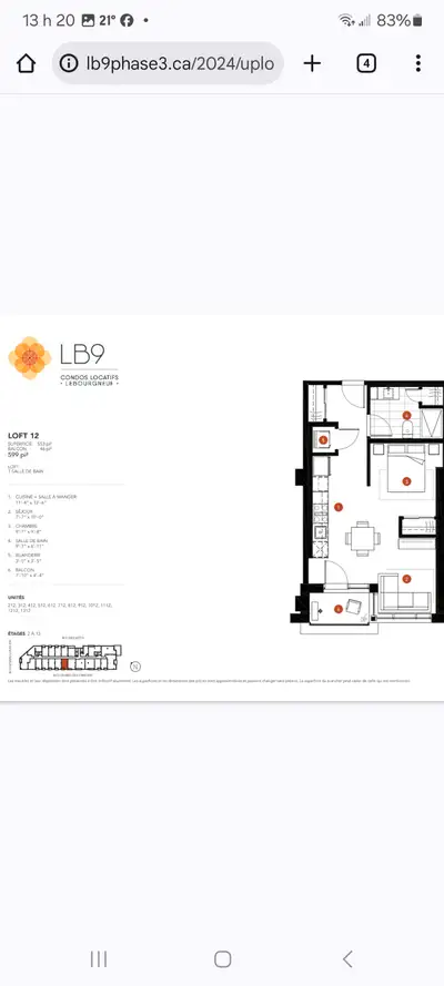 Loft à céder avec chambre semi fermée.