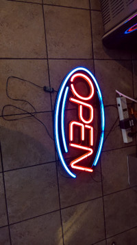 Large Ultra Bright Oval LED Neon OPEN flashing sign By Neonetics