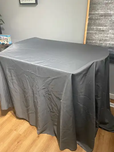 32 120” round charcoal table cloths , View more