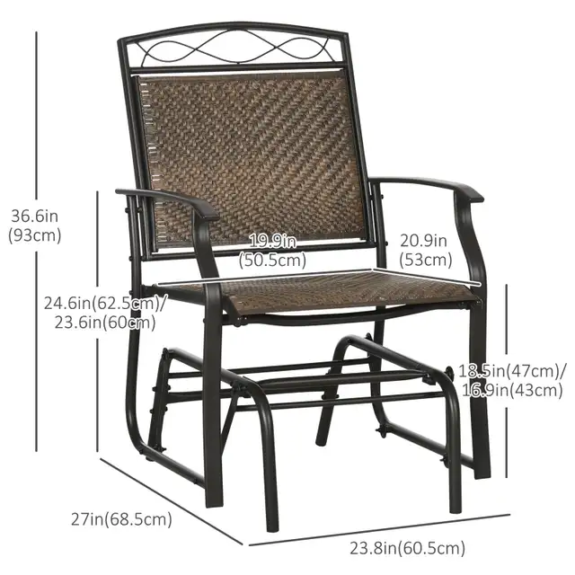 $49-$98, Outdoor Glider Chair, Porch Glider, Patio Rocker in Patio & Garden Furniture in Markham / York Region - Image 2