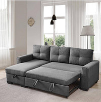 Final sale on 4 seater pull out storage sectional sofa bed couch
