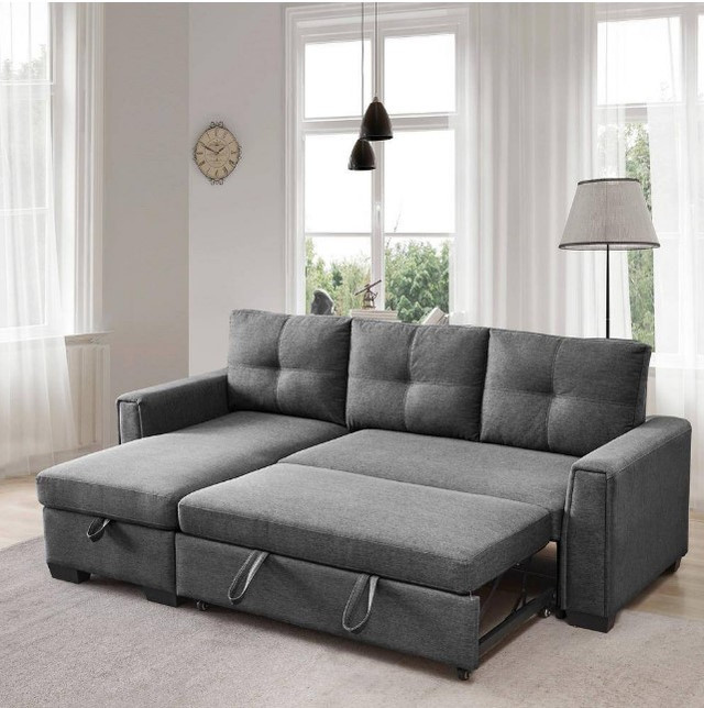 Final sale on 4 seater pull out storage sectional sofa bed couch in Couches & Futons in Mississauga / Peel Region