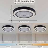 Ventilateur de plafond moderne LED