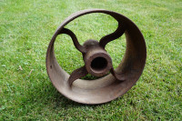 Very nice antique cast iron pulley