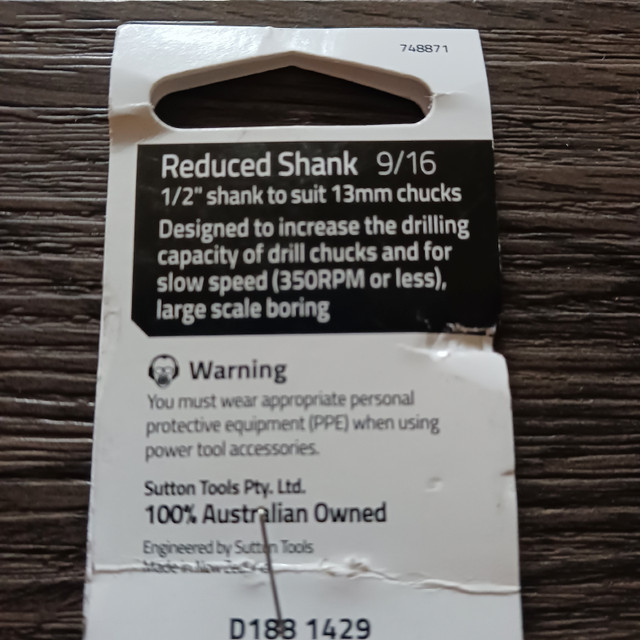 Sutton Tools D1881429 9/16 x 1/2" Reduced Shank Drill Bit in Other in Cambridge - Image 3