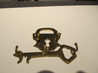 Antique brass lock & key themed key holder.