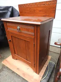 Antique oak/ash washstand in the traditional style.