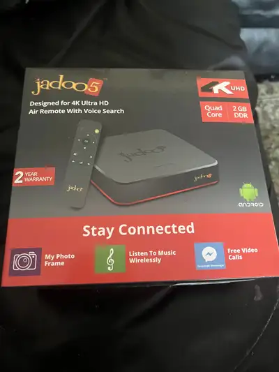 I'm selling a brand-new Jadoo 5, designed for 4K Ultra HD viewing and comes with an air remote with...
