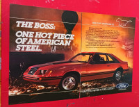 COOL 1983 FORD MUSTANG GT VINTAGE ORIG CAR AD - ANNONCE AUTO 80S