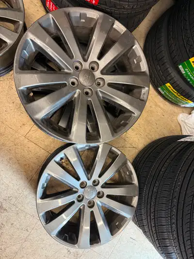 New ones from last year. Original subaru rims.