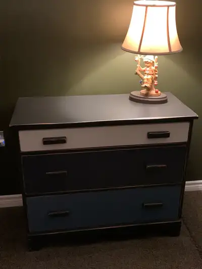 Antique maple dresser refinished and stained blue. Lovely piece $300 obo