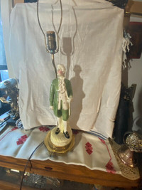 Antique Porcelain Figurine Lamps Man .