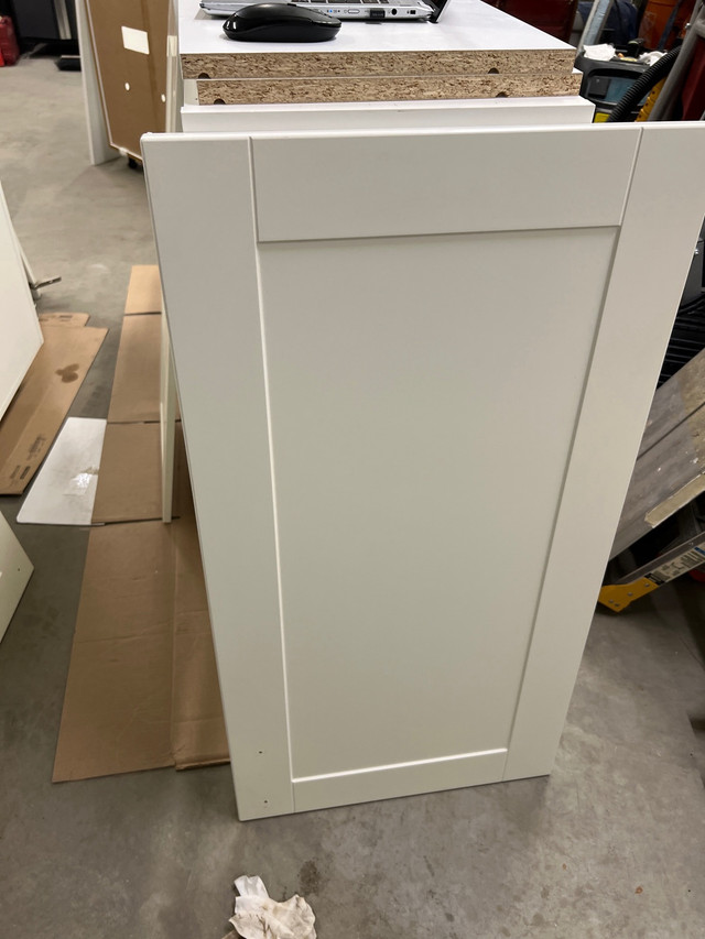 IKEA Sektion cabinets with off white Grimslov doors in Cabinets & Countertops in Calgary