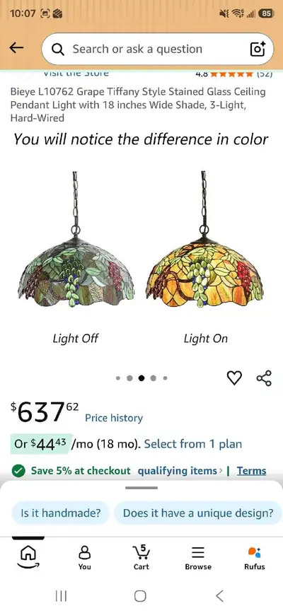 Tiffany Style hanging Lamp, View more