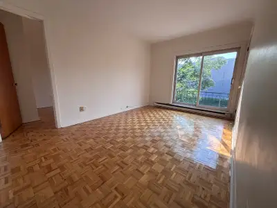 Grand 4 1/2, 2 chambres fermées, 2 balcons, salle de bain rénovée, très lumineux avec fenêtres sur 3...