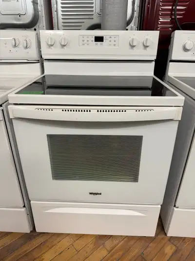  Whirlpool white glass top stove, View more