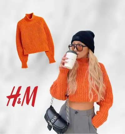 H&M Orange Crop Sweater, View more