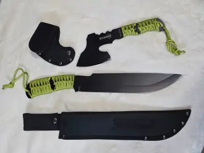 (New) Buckshot Machete and Hatchett, Machete et Hache de Camping, View more