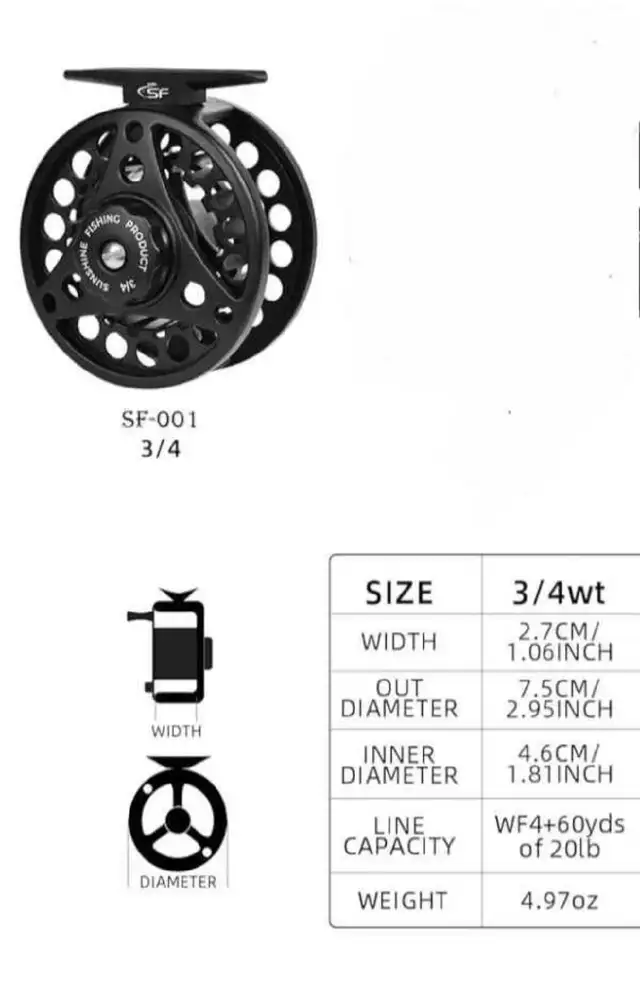 SF Large Arbor Fly Fishing Reel in Fishing, Camping & Outdoors in Mississauga / Peel Region - Image 8