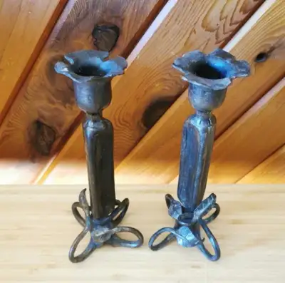 Vintage Brutalist Style Sculptural Candleholders, View more