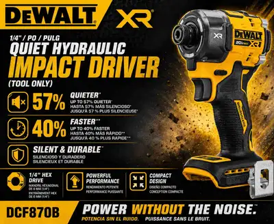DEWALT DCF870B 20V MAX XR Hydraulic Impact Driver, View more