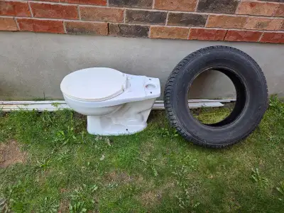 Free toilet seat, winter tire, and wood, View more