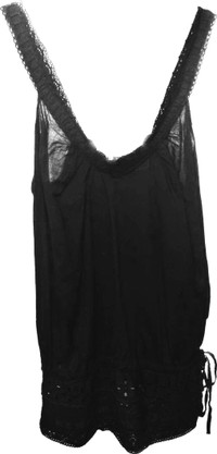 Women’s Suzy Shier Sz Lg black, lacy top and embroidered 