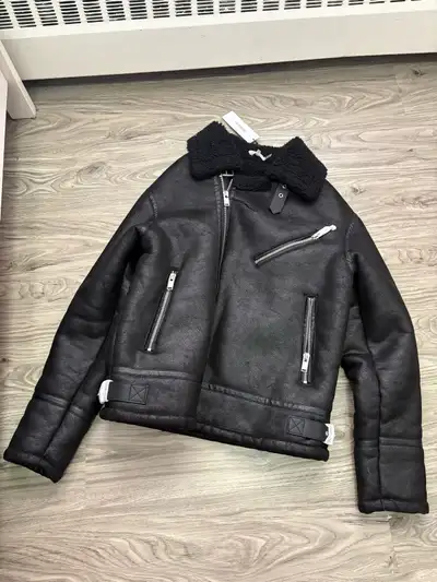 Calvin Klein faux leather men’s jacket hommes with fur , View more