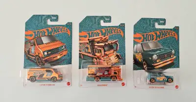HOT WHEELS 56 CUSTOM 77 DODGE VAN, RAIJIN EXPRESS, CUSTOM 70 HONDA N600 sold as a package. $40 From...