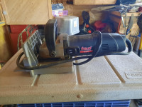 Box of working power tools.