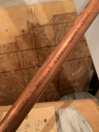 Type L 1 inch x 12’ copper pipe 