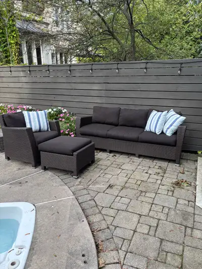 Hauser resin wicker sofa and armchair, View more