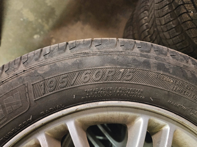 195/60R15 Winter & Summer Tires with Aluminum Rims in Tires & Rims in Edmonton - Image 3