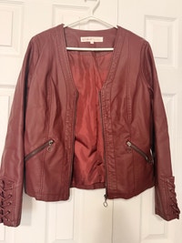 Cleo Maroon Faux Leather Jacket size small  Kitchener / Waterloo Kitchener Area Preview