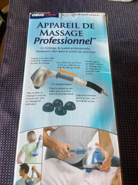 Appareil de massage professionnel ObusForme, dans sa boîte