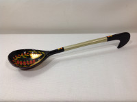 HAND PAINTED HAND CARVED WOODEN LADLE (ANTIQUE)