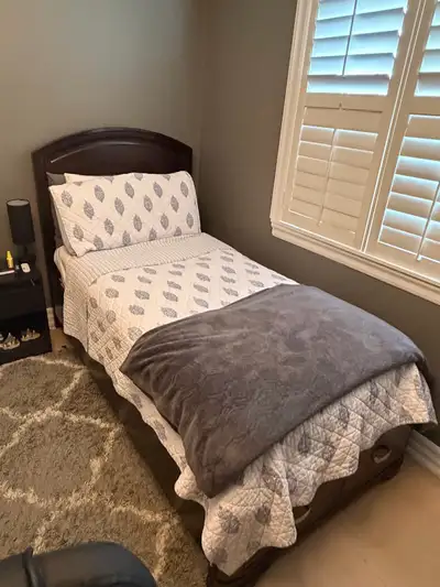Solid Wood Single Bed Frame with Storage Drawers, View more