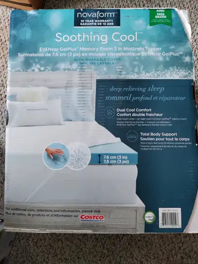 BrandNew Novaform Evencor GelPlus memory foam 3" mattress topper, View more