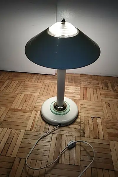 Vintage Underwriters Laboratories UL Atomic Mushroom Metal Table Desk Lamp H 17"