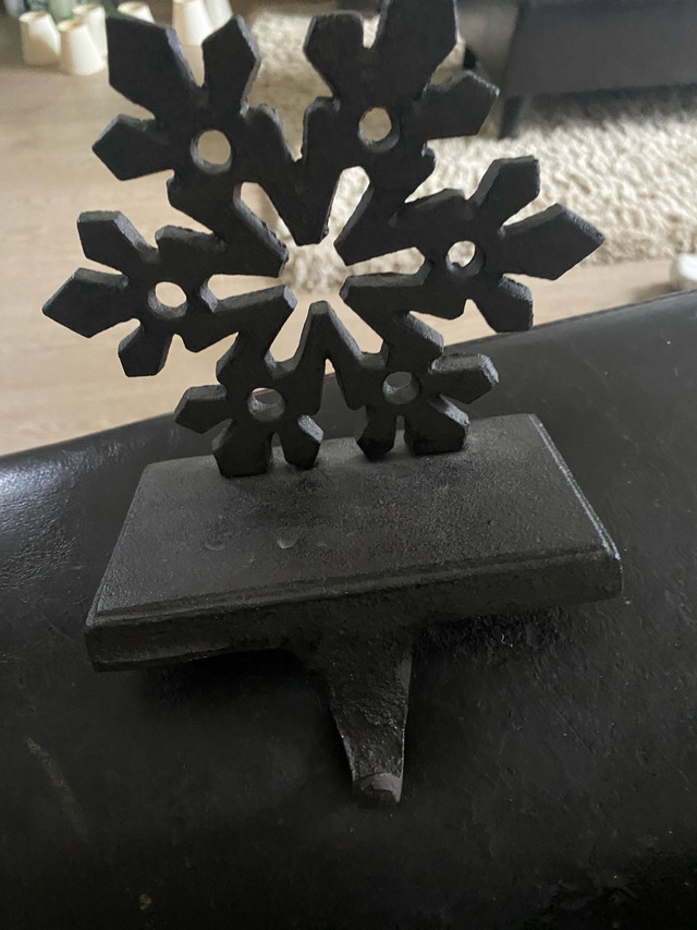 Black cast iron Christmas Mantel stocking holder in Holiday, Event & Seasonal in City of Toronto - Image 2