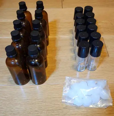Glass bottles (30 ml roll on, 100 ml amber), View more
