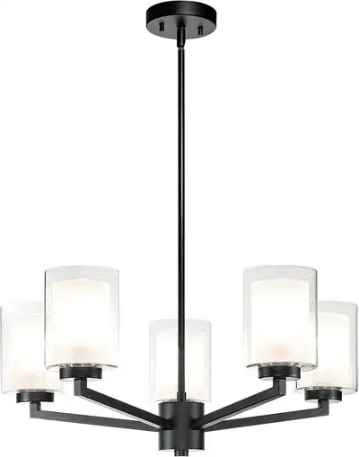 Black Chandelier 5 Light Farmhouse Chandelier Pendant Light, View more