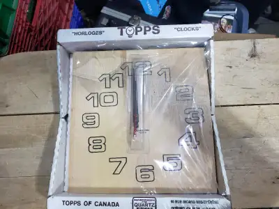 New Vintage Topps Wood Wall Clock, View more