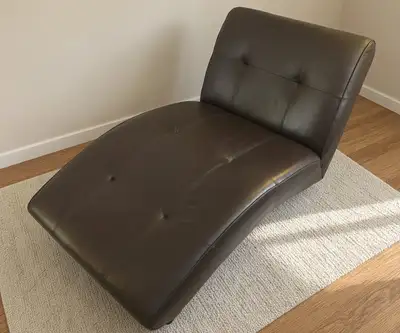 EQ3 Leather Chaise Lounge – Like New Condition, View more