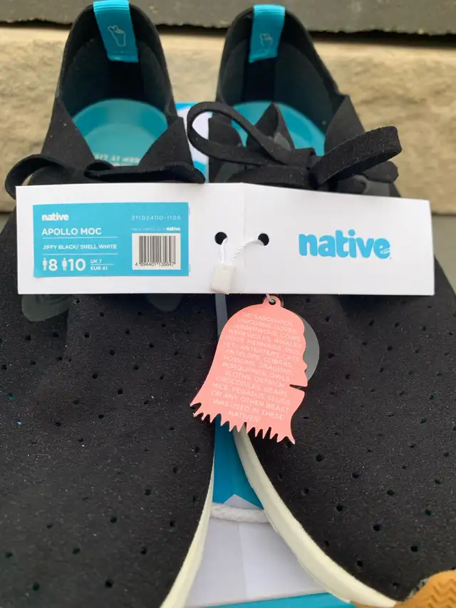Gravity Pope, Native Apollo Moc, black shoes, white sole.  NEW in Women's - Shoes in Calgary - Image 4