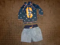 12 months, Shade Critters Navy Long-Sleeved Swim and Shorts, $10